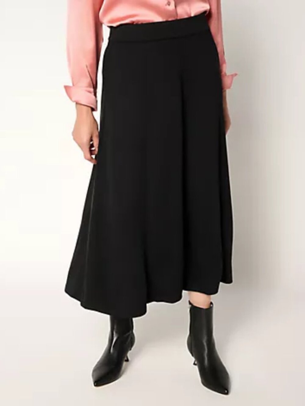 BEAUTIFUL by Lawrence Zarian Regular Silky Ponte Midi Skirt, Blk Sz XL a702930